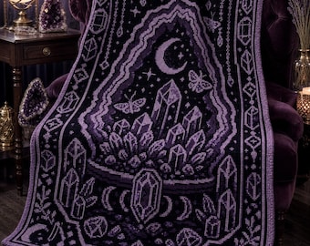 Crystal Cave C2C Crochet Blanket Pattern PDF, Moon Crystal Graphghan Pattern, Witchy Crochet Throw, Gothic Crochet Chart, Instant Download