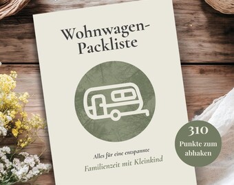 Wohnwagen Packliste für Familien mit Kleinkind | Camping Checkliste | Urlaub mit Kindern | PDF Download