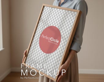 Wooden Frame Mockup: ISO DIN A Ratio, Minimalist Lifestyle (PSD Digital Download)