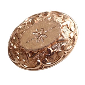 Antique Edwardian Gold Filled Oval Brooch Antique image 1