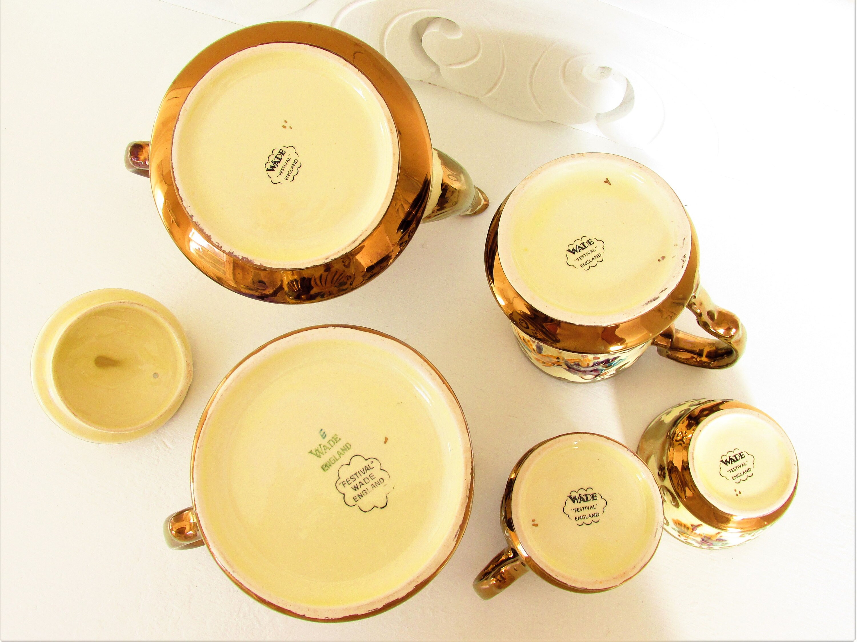 Vintage Wade Lusterware Tea Set Teapot Cream Sugar Stein Jug 5 Etsy