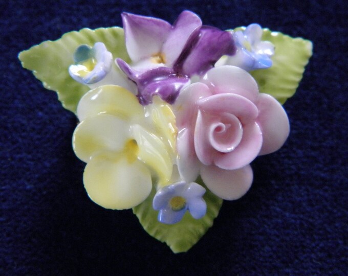 Vintage Porcelain Flower Brooch, Coalport Etsy