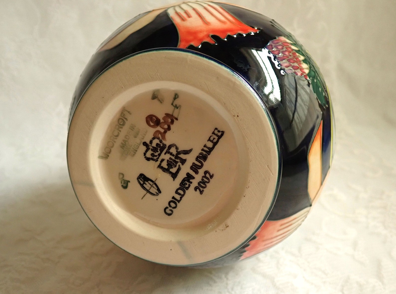 Moorcroft Queen Elizabeth ER Golden Jubilee Vase Emma Bossons Etsy