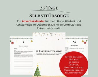 Adventskalender: Selbstfürsorge im Advent | Workbook mit täglichen Übungen, Reflexionen und wertvollen Insights