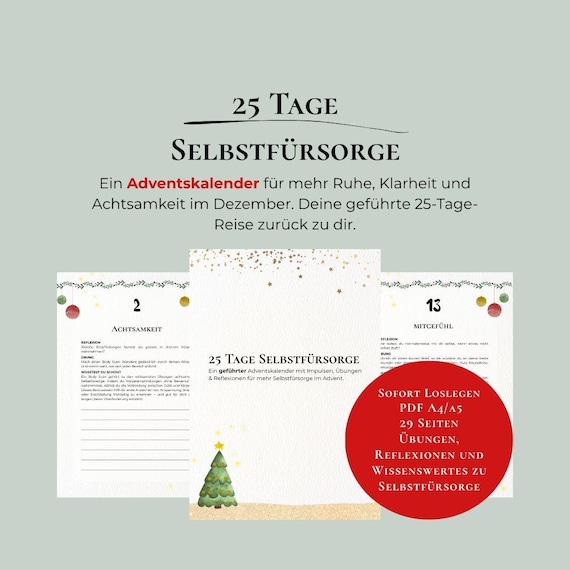 Adventskalender: Selbstfürsorge im Advent | Workbook mit täglichen Übungen, Reflexionen und wertvollen Insights