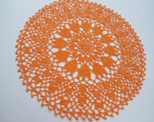 Orange crochet lace doily , 13 39