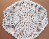 tulip crochet doily, lace doily, white crochet doily, 11 quot ,