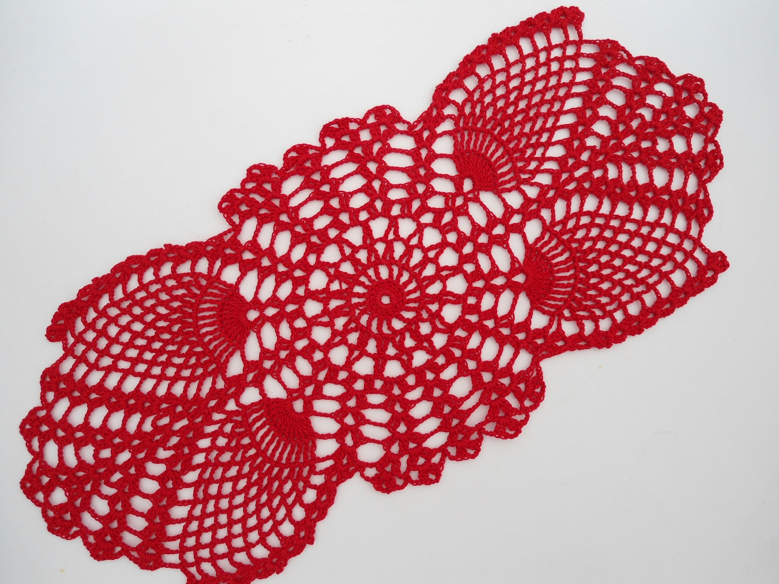 6 pieces  10" x 14"  OVAL Crochet Lace Doily COLOR WHITE  100 % COTTON 
