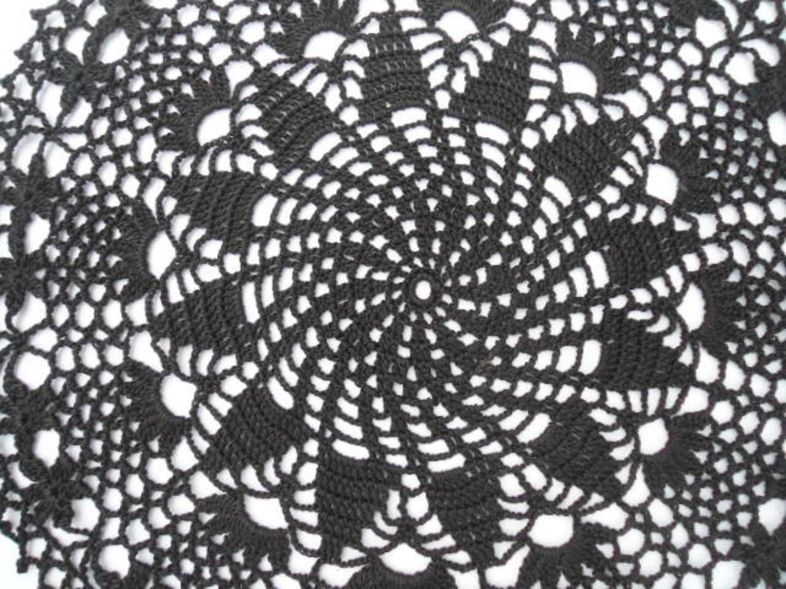 Black Crochet Doily Black Lace Doily Round Doilies Etsy