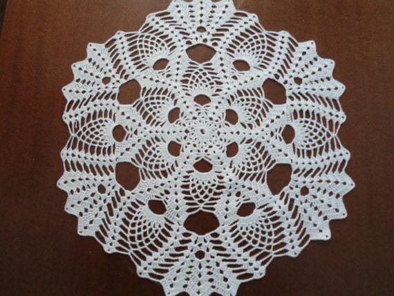 White crochet doily round | Etsy