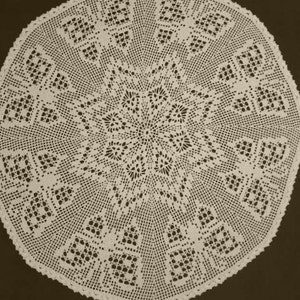 Ecru Crochet doily / Large crochet doily /  Butterflies doily / crochet centrpiece/ lace tablecloth / 30"