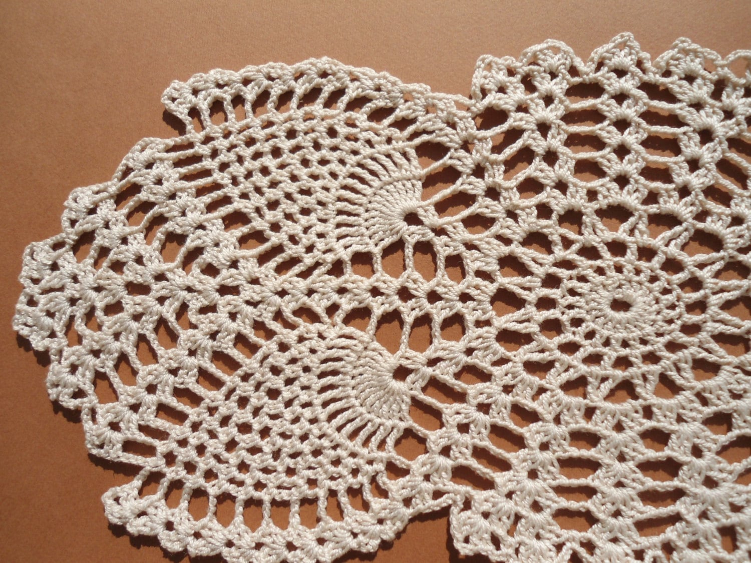 Oval Crochet Doily New Hand Crocheted Doilies Ecru Doily Etsy