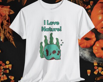 Dark Humor Skull Nature Joke T-Shirt: Ironic Statement Top
