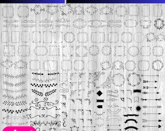 Decorative Elements SVG Bundle: Dividers, Borders, Arrows (Digital Download)