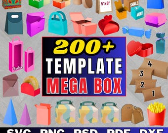 200+ Box SVG Bundle | Favor, Treat & Gift Box Templates (Digital Download)