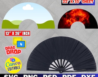 Clack Fan Template, Sublimation Printable (Digital Download)