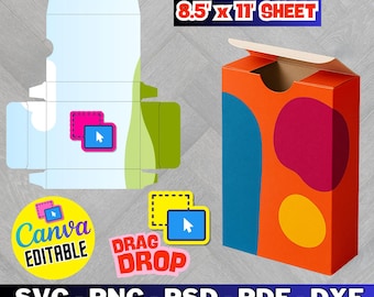 Plantilla para caja de cartas de juego DIY, archivos de corte (descarga digital)