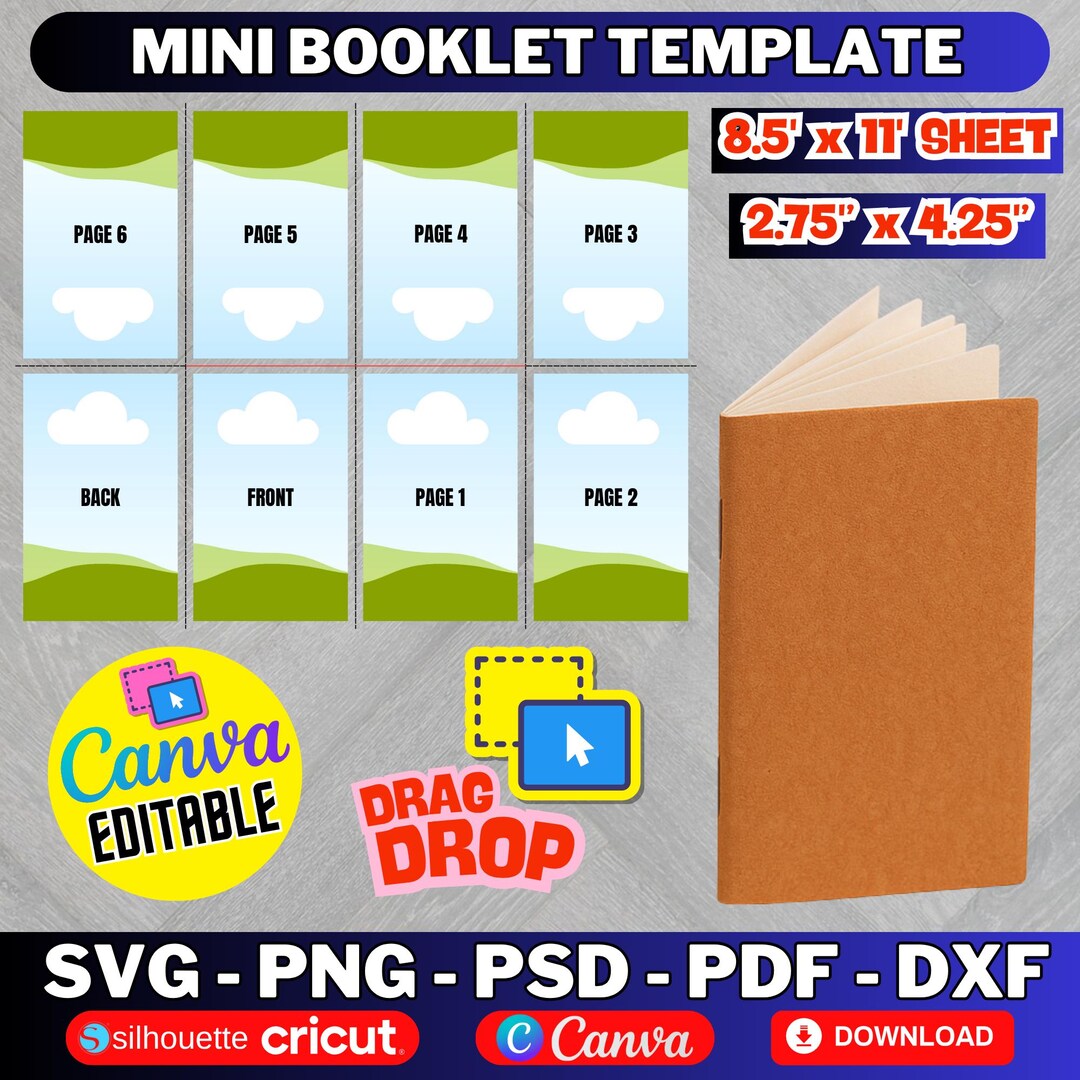 Mini Coloring Book Template DIY Booklet for Kids (digital Download) Etsy