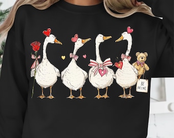 Valentine Goose PNG, Pink Coquette Valentine Goose Shirt Design, Duck valentines Png, Funny Valentine Png, Cute Heart Goose, Silly Goose