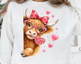 Funny Valentine Highland Cow PNG, Valentine Coquette Png, Valentine's Day Sublimation, Howdy Valentine Png, Love XOXO Heart,Digital Download