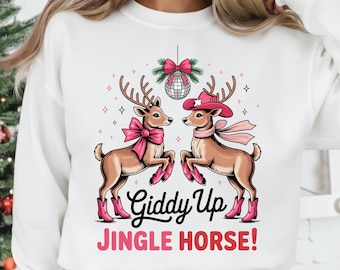 Preppy Cowgirl Christmas, Western Christmas png, Howdy Country Christmas png, Reindeer png, Western Png, Pink Holiday Xmas png, Cowgirl png