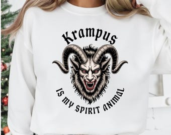 Scary Grunge Christmas Krampus PNG Shirt, Holiday Sweatshirt PNG Design, Gift for Her/Him, Printable Sublimation Design, Instant Download