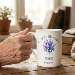 Personalised Floral Bone China Mug, Custom Grandma Nan Nanny Gift image 2
