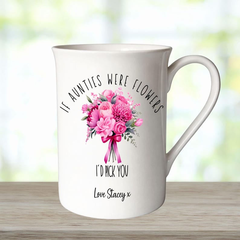 Personalised Floral Bone China Mug, Custom Grandma Nan Nanny Gift Design 3