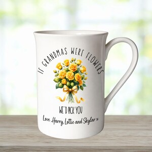 Personalised Floral Bone China Mug, Custom Grandma Nan Nanny Gift Design 5