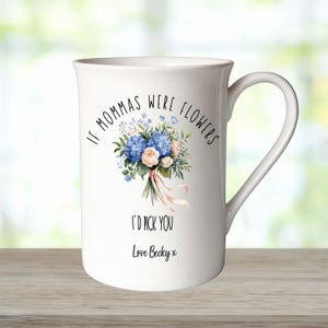 Personalised Floral Bone China Mug, Custom Grandma Nan Nanny Gift Design 1