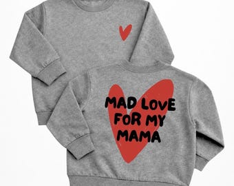 Mad Love Mama T-Shirt & Sweatshirt - Retro Heart Mother's Day Gift