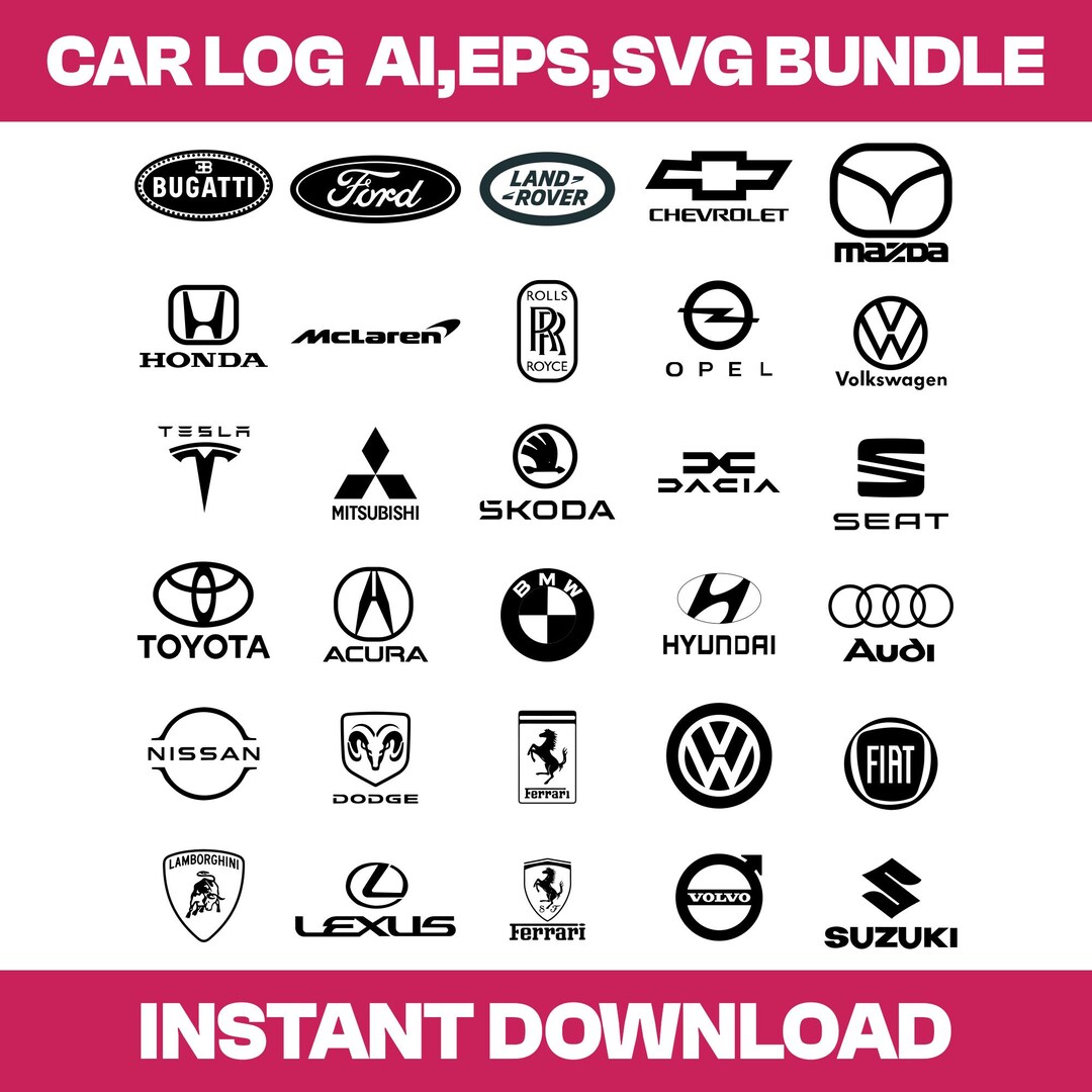 Car Emblem SVG Bundle, Auto Logo Clipart (digital Download) - Etsy ...