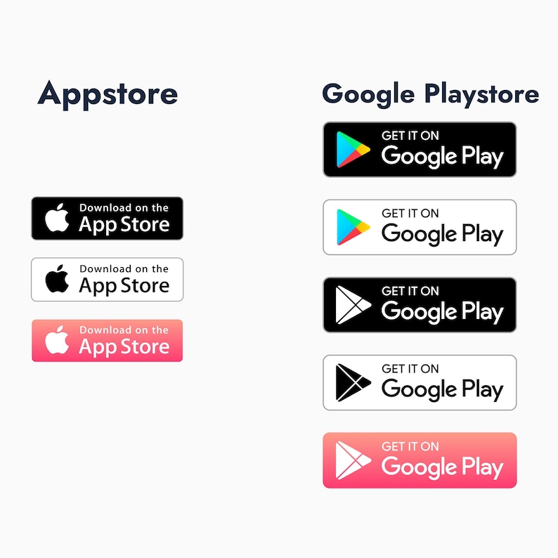 App Store & Google Play Icons Pack – Editable SVG, AI, EPS, Instant ...