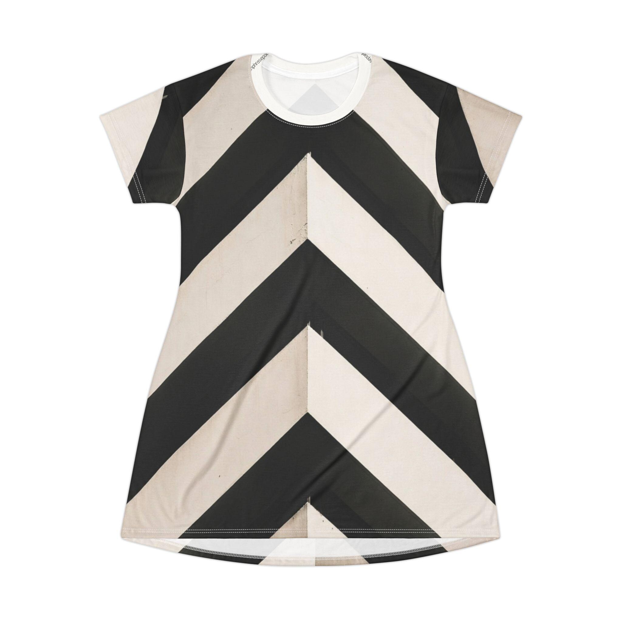 white and black chevron dress Black and White Chevron Print Mini Dress