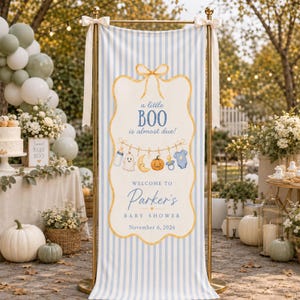 Personalized Baby Shower Banner, Café Bébé Welcome Sign, Custom Name Fabric Backdrop, French Baby Shower Decor, Stroller Theme