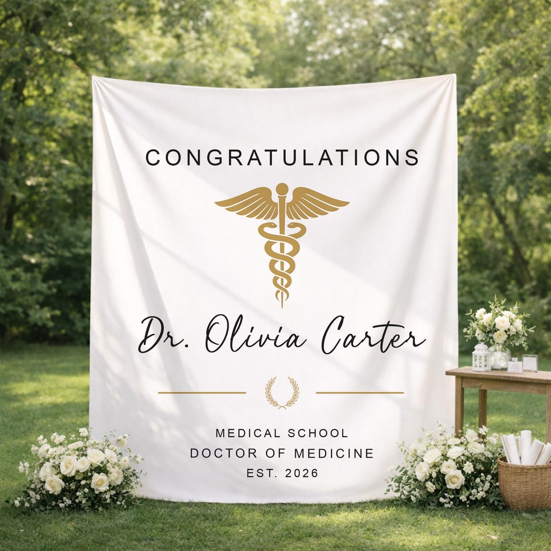 Personalized Doctor Graduation Banner Custom Name MD Medical School ...