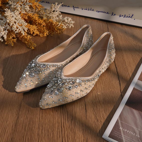 Handmade Crystal Pointed Flats for Women, Sparkly Rhinestone Dress Shoes, Elegant Light Gold Style, Comfortable Daily Wear, Gift for Her - Etsy Israel Handmade Crystal Pointed Flats for Women, Sparkly Rhinestone Dress Shoes, Elegant Light Gold Style, Comfortable Daily Wear, Gift for Her - Etsy Israel