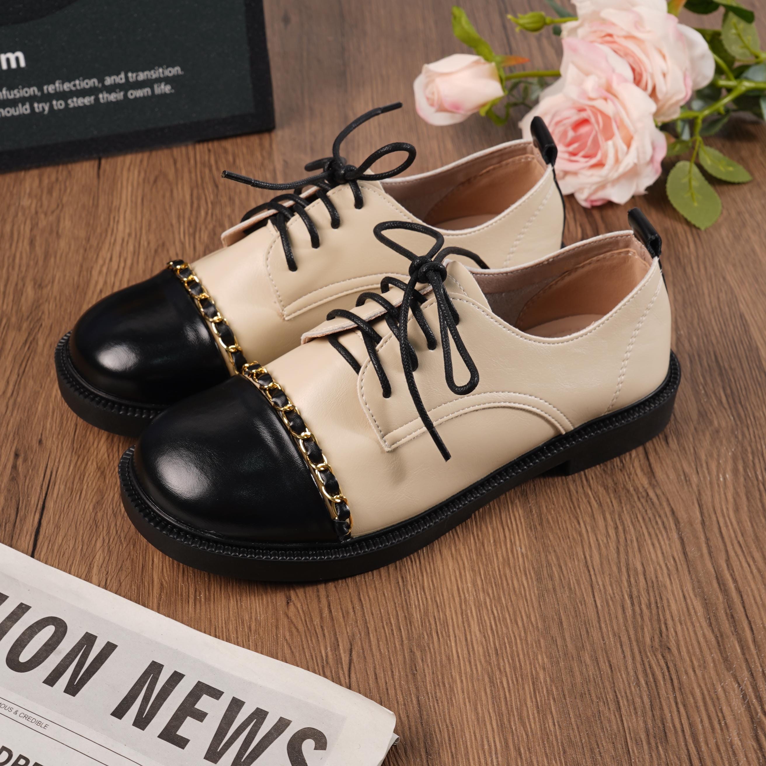 Vintage Two Tone Black White Lace Up Oxford Shoes/Olivier Italian Made Shoes OLIVIER BLACK GRAINED – Jacques Solovière Paris main image 3