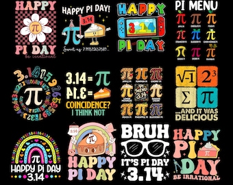 Designs Happy Pi Day PNG Bundle, Pi Day, Funny Math Gift, Funny Pi Day, Math Teacher Gift, Math Lover Shirt, Pi Day Gift