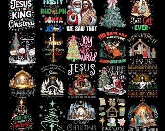 Jesus Is The Reason For The Season PNG Bundle, Christian Christmas Sublimation, Nativity Holiday Bible Verse Digital Download, Xmas Png