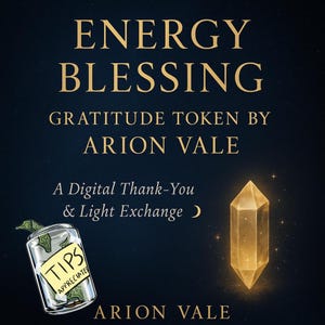 Dankbarkeit Energie Notiz | Spirituelles Dankeschön PDF von Arion Vale Studio | Digitales Segensgeschenk