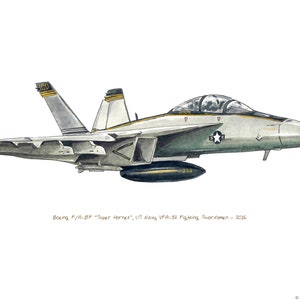 F-18 Super Hornet Aircraft watercolor print, 8x10"