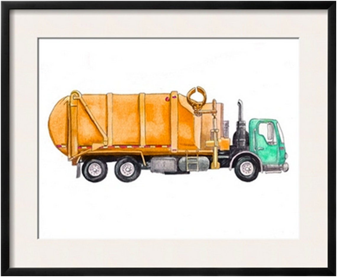 Set of Three Garbage Trucks 8x10 prints Etsy