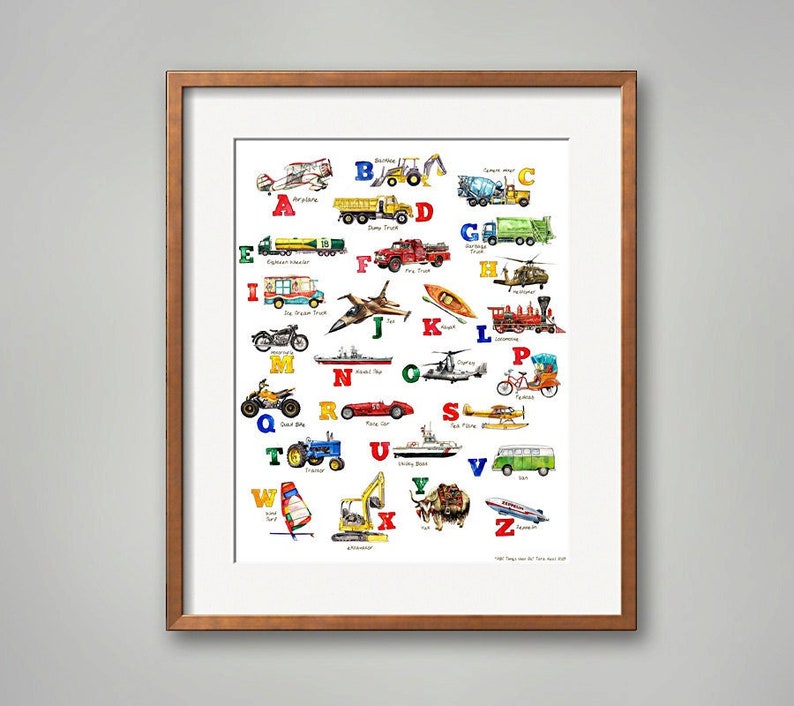 ABC Things That Go Transportation Art Print image 1