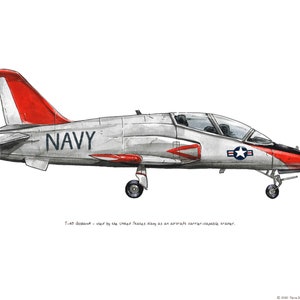 T-45 Goshawk Aircraft watercolor print, 8x10&quot;