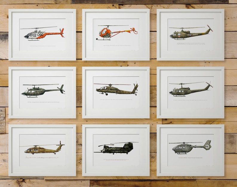 UH-1 Iroquois Huey, US Army Aviation watercolor print, 8x10 image 4