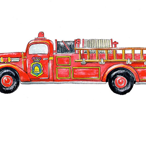 Vintage Fire Truck Etsy