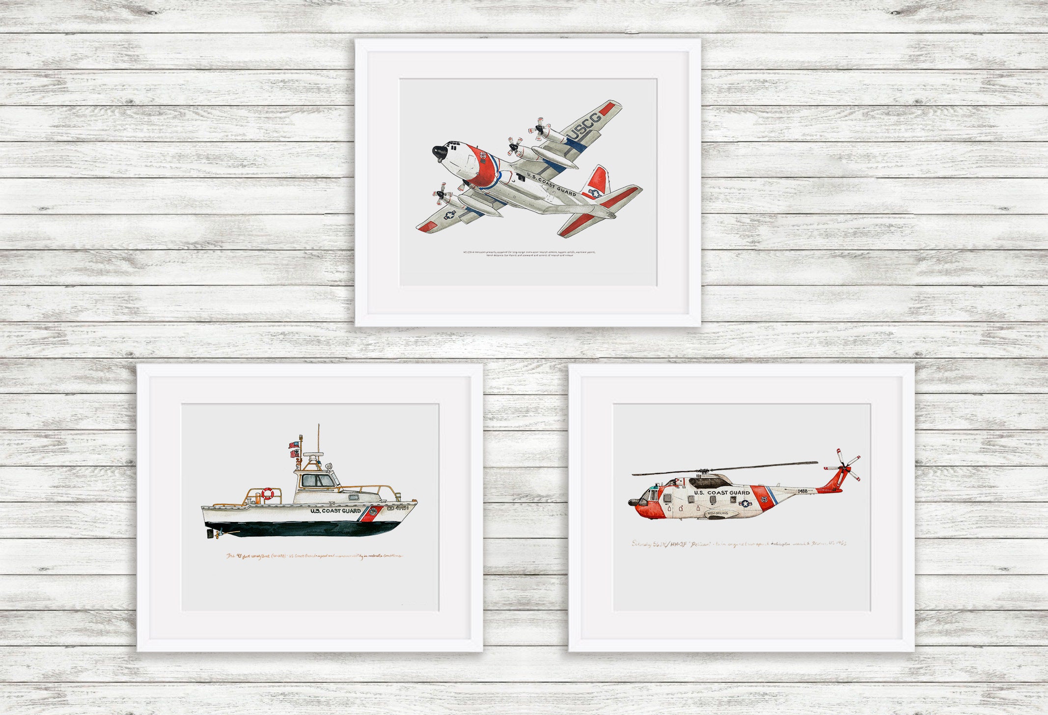 HC-130 Hercules Coast Guard Aircraft Watercolor Print, 8"x10" - Etsy