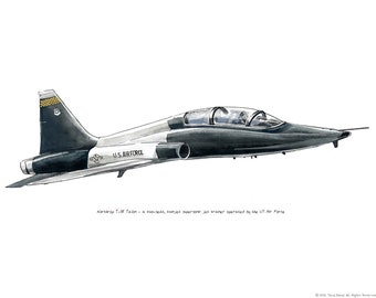 T-38 Talon - Air Force Aviation watercolor print