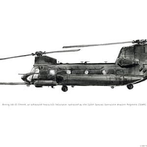 MH-47 Chinook, US Army Aviation watercolor print, 8x10&quot;